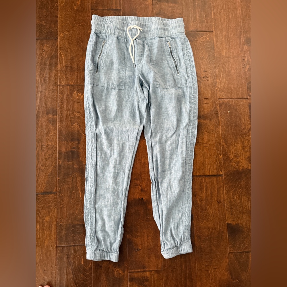 Athleta Cabo Linen Jogger (blue)